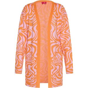 swirly Gebreid vest  oranje / pink