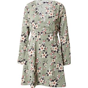 VILA Jurk 'BLUME'  olijfgroen / grenadine / zwart / wit