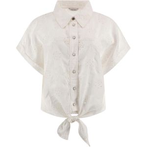 GUESS - Brigitte Embro - Blouse - Wit - Kwartmouw - Normale Pasvorm