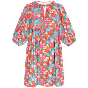 IZIA Jurk  hemelsblauw / donkeroranje / lichtroze / wit