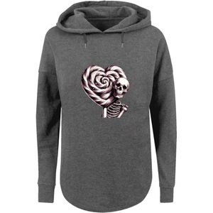 F4NT4STIC Sweatshirt 'Süße Süßigkeiten Herzform Liebe'  donkergrijs