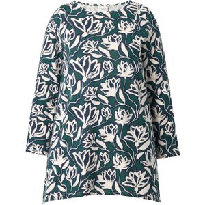 Ulla Popken Shirt  donkergroen / natuurwit