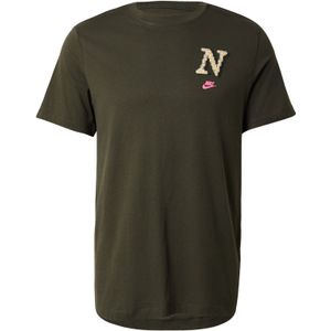 Nike Sportswear Shirt 'CLUB NEO VARSITY'  bruin / olijfgroen / pink / zwart