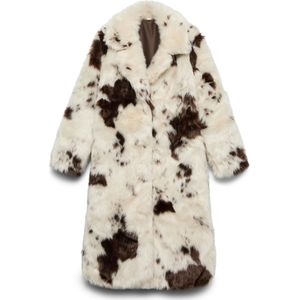 Vero Moda - CRYSTAL - Lange Jas - Imitatiebont - All-over Motief - Regular Fit