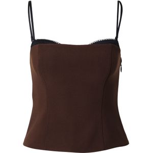 Abercrombie & Fitch Top  donkerbruin / zwart
