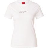 HUGO Shirt 'Classic 4'  zilver / wit