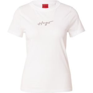 HUGO Shirt 'Classic 4'  zilver / wit