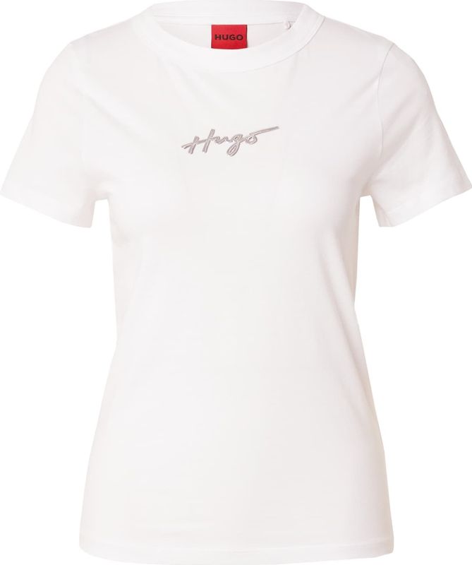 HUGO Shirt 'Classic 4'  zilver / wit