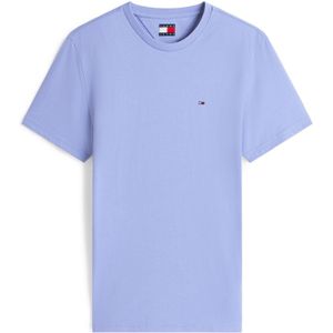 Tommy Jeans - Shirt - Duifblauw - Kwartmouw - Slanke Pasvorm