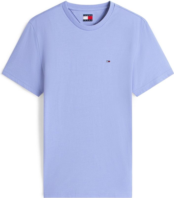 Tommy Jeans - Shirt - Duifblauw - Kwartmouw - Slanke Pasvorm