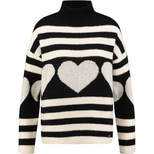 Key Largo Trui 'Dear'  zwart / wit