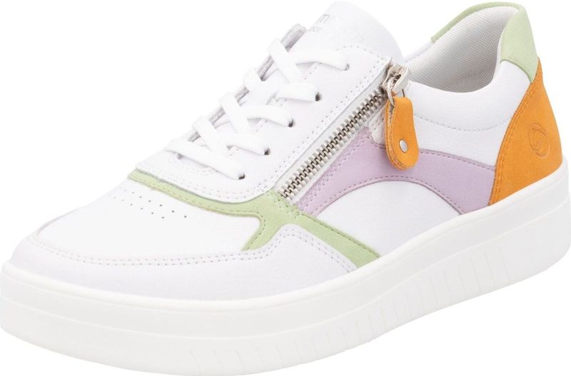 Sneakers - Color-Blocking - Leer - Uitneembare Zool - Ritssluiting