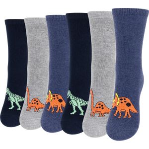 Cotton Prime Sokken  saffier / lichtgrijs / donkeroranje / zwart