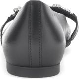 Ballerina - Effen - Leer - Platte Hak