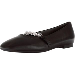 Ballerina - Effen - Leer - Platte Hak