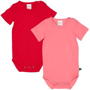 Fred's World by GREEN COTTON Rompertje/body  rosa / rood