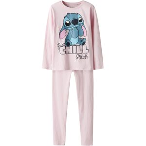 TWO SOON Nachtkledij 'Stitch'  rosa / rosé / zwart / wit