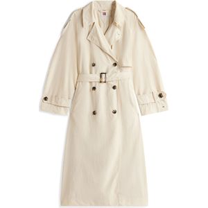 Tommy Hilfiger - Dames Trenchcoat - Effen - Regular Fit - Reverskraag