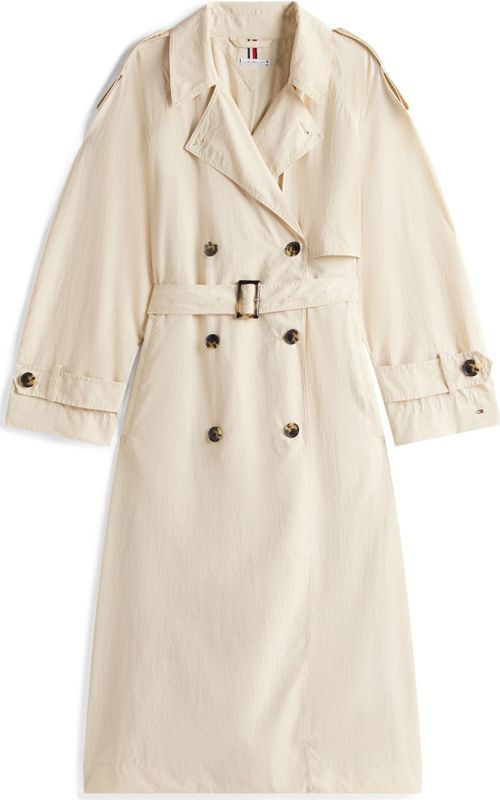 Tommy Hilfiger - Dames Trenchcoat - Effen - Regular Fit - Reverskraag