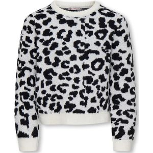 Kids Only Blouse - Wol - Gebreid - KogDora - Birch/Black Leo - Kids Only - 9-10 jaar (134-140) - Shirts