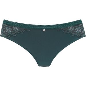 s.Oliver RED LABEL - Strings - Pijnboomgroen - Met Grafische Kant - Transparante Look