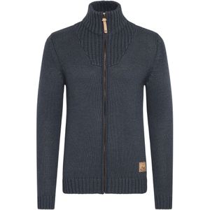 !Solid Gebreid vest 'Poul'  donkerblauw / bruin