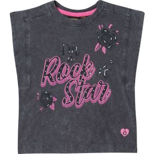 KOROSHI Top  antraciet / pink / zwart / wit