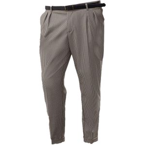 Antioch Bandplooibroek  donkerbeige / zwart / wit