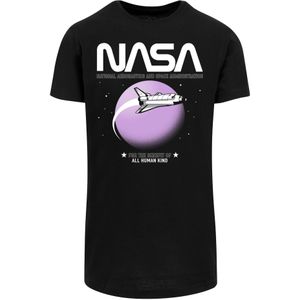F4NT4STIC Shirt 'NASA Shuttle Orbit'  lichtgrijs / lichtlila / zwart / wit