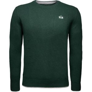 La Martina Trui  donkergroen / wit gemêleerd