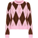 ONLY Gebreid vest 'ONLAnnika'  bruin / donkerbruin / lichtroze