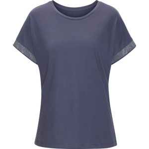 Lascana - Shirt - Navy - Korte Mouwen - Met Glinsterend Strass-Ontwerp