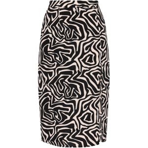 myMo - A-lijnrok - Abstracte Print - Midi-lengte - Hoge Taille