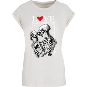 F4NT4STIC Shirt 'Love is all you need'  sand / rood / zwart / wit