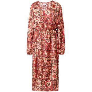 Warehouse Jurk  crème / cognac / grenadine / robijnrood