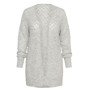 Kaffe Curve - Lichtgrijze Melange Open Cardigan - Dames