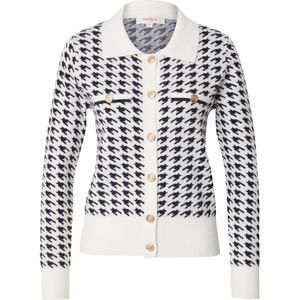 Derhy Gebreid vest 'BARBERINE'  zwart / wit