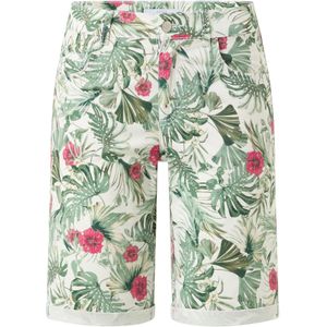Angels - Broek - Lichtbeige - Bloemenprint - Knielengte - High Waist