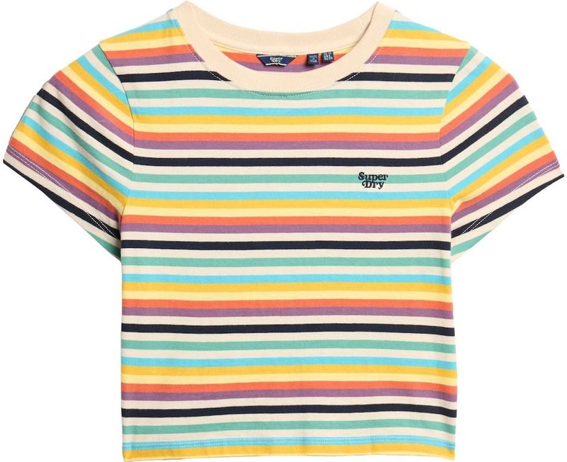 Superdry Shirt  beige / lichtblauw / oranje / zwart