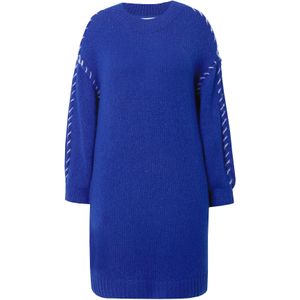 Studio Untold Gebreide jurk  kobaltblauw / wit