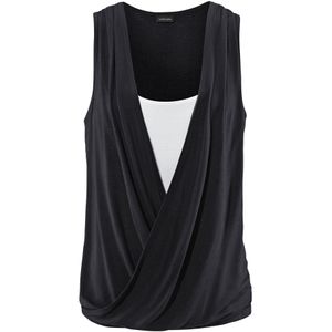 LASCANA Top  zwart / wit