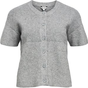 OBJECT Gebreid vest  grijs gemêleerd