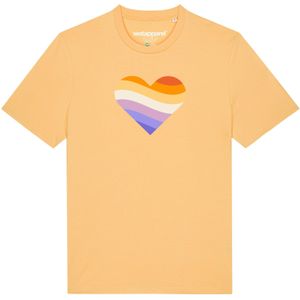 Watapparel Shirt ' Rainbow Heart '  lichtgeel / gemengde kleuren