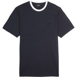 Lyle & Scott Shirt  donkerblauw / wit
