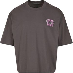True Religion Shirt 'Thumbs Up'  grijs / pink / wit