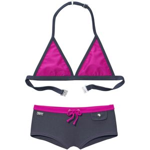 Bikinibroekje - Grijs - Polyamide - Met Sluiting Achter