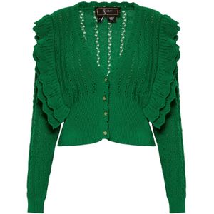 faina Gebreid vest  groen