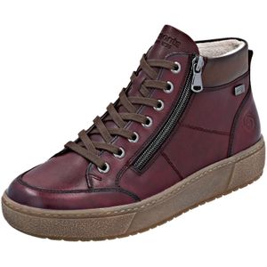 Remonte - Plateausneakers - Wijnrood/Brown-used - Enkelhoog - Plateauhak - Ritssluiting en Vetersluiting