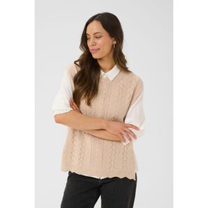 Crgattie - Gebreide Slipover - Beige - Dames