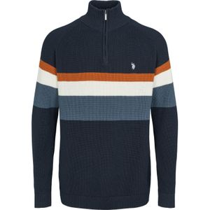 U.S. POLO ASSN. Trui 'Ricco'  indigo / goudgeel / grijs / wit